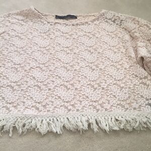 Patterson J. Kincaid Lace Sweater w/ Fringe